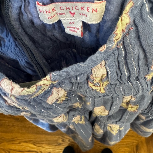 Pink Chicken Sleeveless Waverly Cotton Dress - Periwinkle Small Bud 4Y - Picture 7 of 8